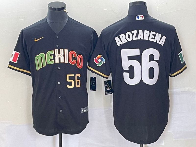 Men 2023 World Cub Mexico #56 Arozarena Black Nike MLB Jersey5